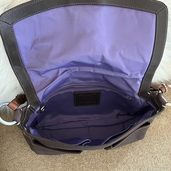 Coach pebbled leather brown satchel - Picture 4 of 4